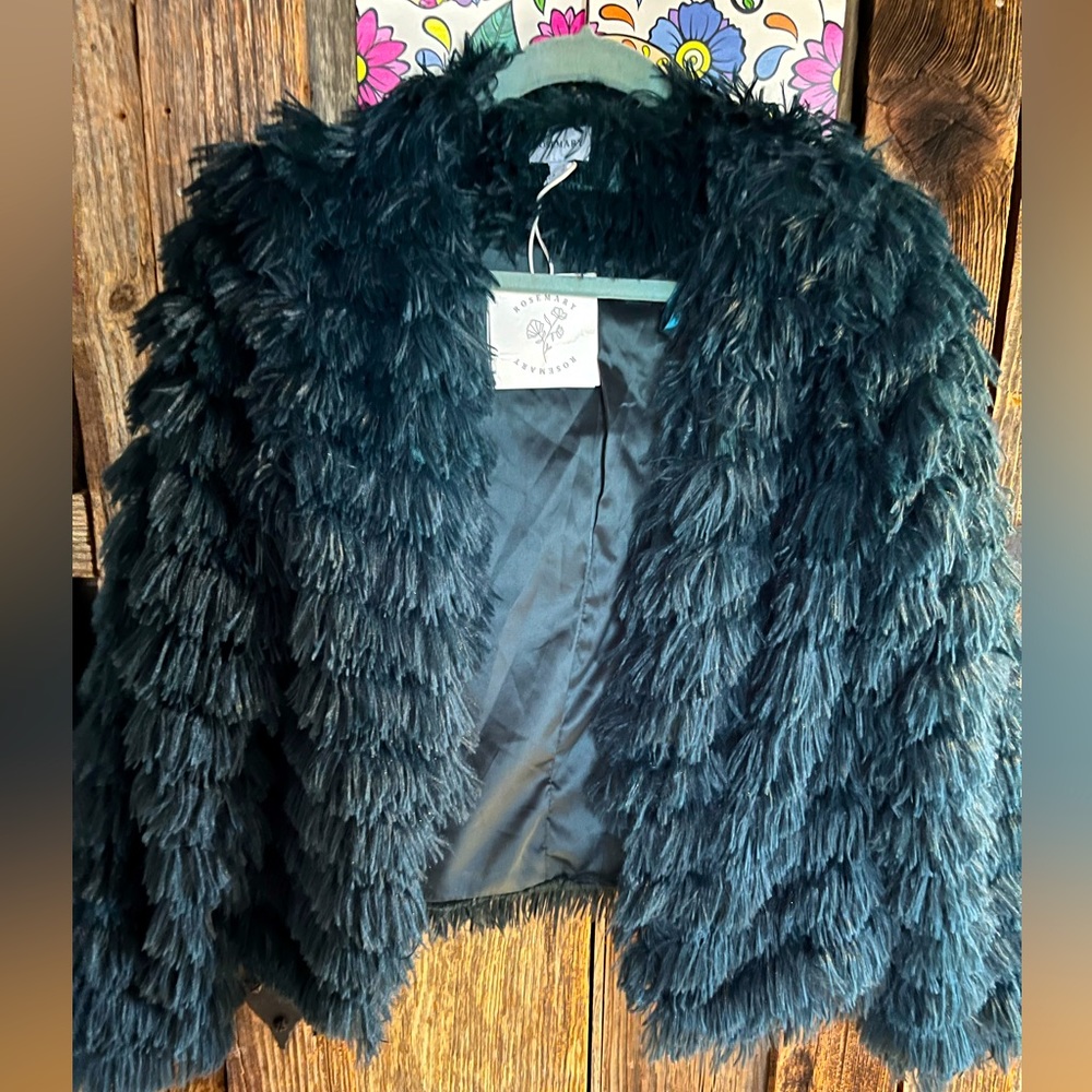 Forest Green Faux Fur Jacket NWT